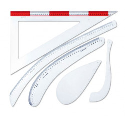 KIT REGLA ESCUADRA SASTRE 613  UNIDAD 